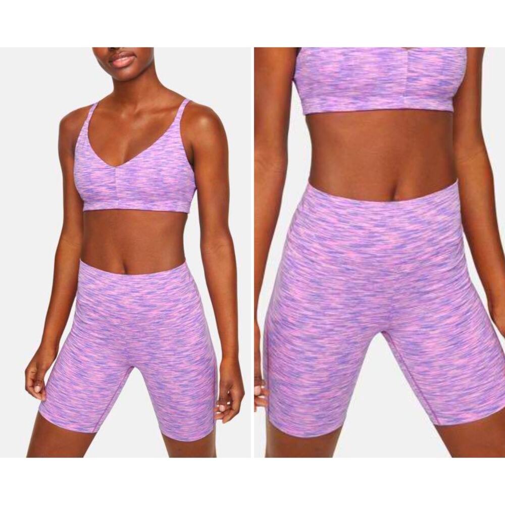 Outdoor Voices Bike Shorts Size Small Hyacinth Purple Space Dye High Rise 6"